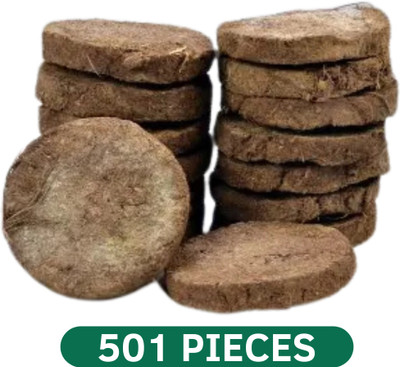 Triveni Gir Cow Dung Cake-Kanda for Hawan 501 Pieces, Desi Gobar ke Uple For Pujan(300 g)