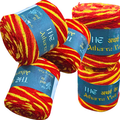 The Atharva-veda 5 Religious MOLI Red Saffron Rakshasutra For Pooja KALAVA Sacred Thread Size XXL(250 g)