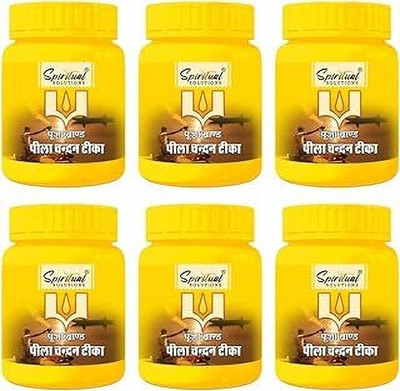 Spiritual Solution Yellow Liquid Chandan Tika set of 6 boxes each pack has 40ml chandan liquid(240 g)