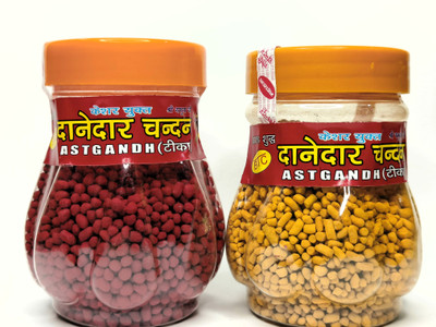 Shri Balaji Trading Co Combo of Saffron & Red Daanedar Ashtagandha Chandan For Pooja (Pack of 2)(300 g)