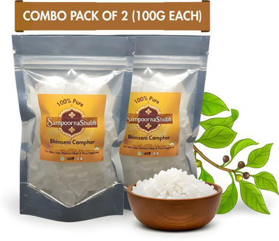 SampoornaShubh Original Bhimseni Camphor 100 gram Pouch - Pack of 2(100 g)