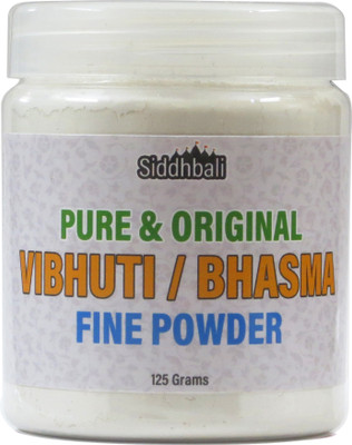 Siddhbali Vibhuti Bhasma Holy Ash Thiruneeru Powder of Desi Cow Dung 125 gm Jar for Pooja(125 g)