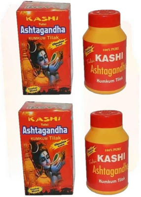 BHAKTI SHRINGAR Kashi Tulsi Ashtagandha Kumkum Tika Pure Chandan Powder 125 gram each Pack of 2