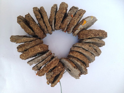 taruncraft Cow Dung Cake Badkulya/Badkula Mala for Holi Dahan/Puja/ Hawan (Pack of 11)(500 g)