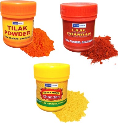 HOMYTREND Red,Yellow,Orange Chandan(pack of 6)| Sandalwood powder|Gopi Chandan for pooja