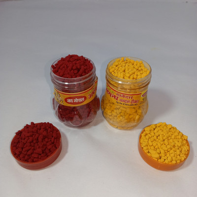 gopal ji Red and yellow danedar chandan powder astagandha pack of 2(360 g)