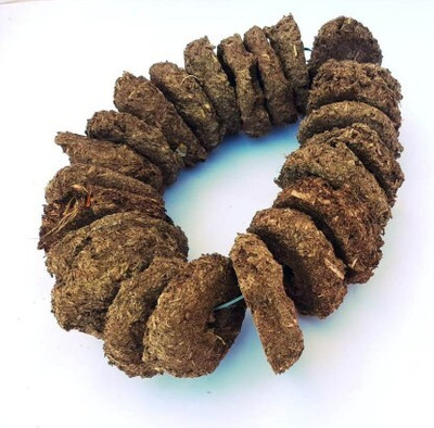 QWGPT Cow Dung Badkulla Mala for Holi PACK OF 1 MALA [ 11 PCS DUNG MALA ]