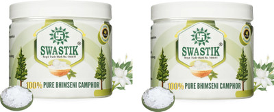 SWASTIK Pure Bhimseni Camphor 250 grams Jar PACK OF 2(500 g)