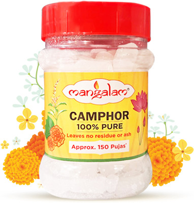 MANGALAM Camphor Capsule 100g Jar For Puja | Meditation & Other Religious Rituals(100 g)