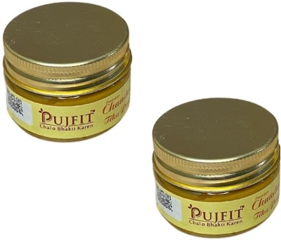 PUJFIT 2 Pcs, 140 Gm, Wood Wala Chandan Tika Paste / Sandalwood Paste Tilak Tika