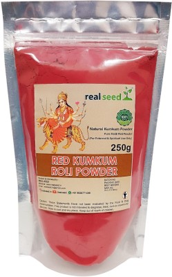 Real Seed Red Kumkum, Pure Haldi Roli Tilak Powder, Laal Kumkum Sindoor | Weight- 250 GMS