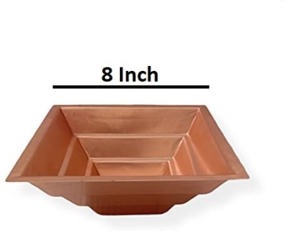 TORPPEZA 08 Inch Pure Copper Havan Kund with Handle On Both Side Havan & Poojan Purpose