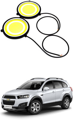LOVMOTO Car DRL Daytime Running Light Round Shape White SG77 Headlight Car, Motorbike LED for Chevrolet (12 V, 20 W)(Captiva, Pack of 2)