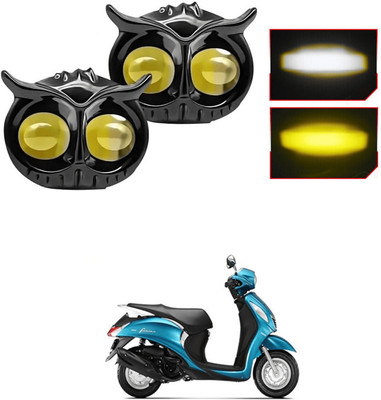 LOVMOTO Universal Mini Drive Owl Led Fog Light Projector Light with White/Yellow X124 Headlight Car, Motorbike LED for Hero (12 V, 20 W)(Pleasure, Pack of 2)