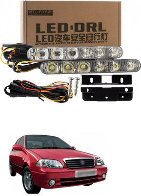 LOVMOTO Universal 6 LED DRL Car Daytime Running Light White & Amber Dual Color sg93 Headlight Car, Motorbike LED for Hyundai (12 V, 30 W)(Sonata, Pack of 2)