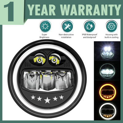 Otoroys LED Headlight for Royal Enfield Classic 350, Classic 500, Bullet 350, Standard 350, Bullet Electra