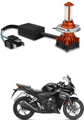 LOVMOTO Universal 3 Side H4 White LED Headlight with Cooling Fan Head lamp x37 Headlight Motorbike LED for Honda (12 V, 20 W)(CBR 250R, Pack of 1)