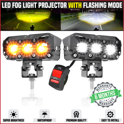 MIKANIX LED Fog Light for Universal For Bike Universal For Car