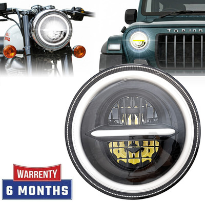 Atoray LED Headlight for Royal Enfield, Mahindra Bullet 350, Thar, Classic, Bullet Electra, Classic 350, Electra Twin Spark