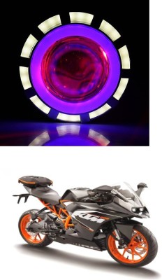 PECUNIA High/Low Beam LED Projector Lens Dual Angel Devil Eye Head Lamp 133 Headlight Car, Motorbike LED for KTM (12 V, 36 W)(RC 200, Pack of 1)