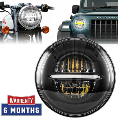 Atoray LED Headlight for Royal Enfield, Mahindra Thar, Bullet Electra, Classic, Classic 350, Electra Twin Spark, Thunder Bird 350