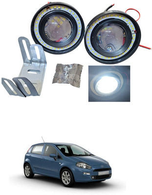 LOVMOTO No Frame/Glass LED Fog Lamp for Car, 3.5 Inch/89MM COB LED Projector Light sg56 Headlight Car, Motorbike LED for Fiat (12 V, 20 W)(Punto, Pack of 2)