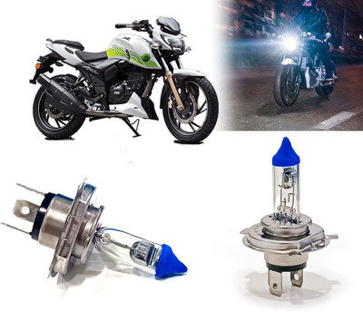 AUTO PEARL Halogen H4 Front Headlight Bulb Ultra Bright for Apache RTR 200 Fi E100 Headlight Motorbike Halogen for TVS (12 V, 35 W)(Apache RTR 200)