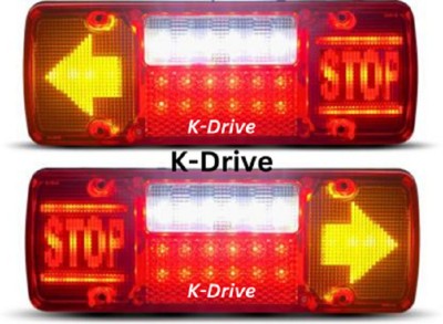 K-Drive Tata / Ashok Leyland 4 Chamber Stop Arrow Tail Light LED 12V Tail Light Truck LED for Tata (12 V, 45 W)(Universal For Car, Pack of 2)