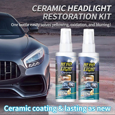 nirdosha enterprise Glass Restorer Cleaner, Restores Cloudy, Dull, Yellowed Headlights Headlight Cleaning Kit(200 ml)