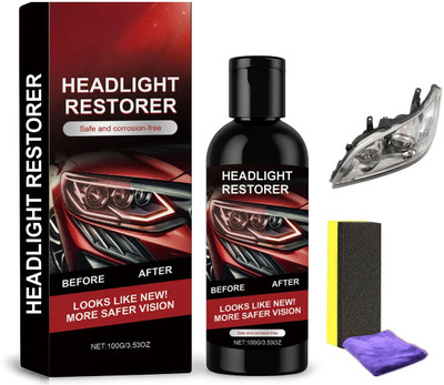 CrystalLite Professional Headlight Restoration Kit – Easy DIY Solution for Faded Car Lights Headlight Cleaning Kit(100 ml)
