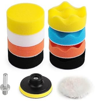 ELIE INDIA CAR Polishing Pads Sponge and Woolen Waxing Buffing Kits, Car Sanding Polisher Headlight Cleaning Kit(1 ml)
