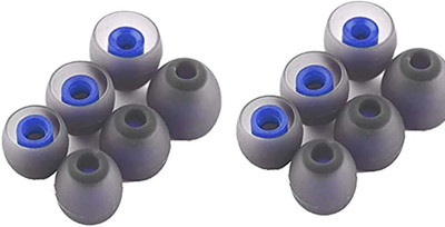 Somapa 12 Pcs Earbuds Tips Eartips Earpads Earplugs In Earphones and Bluetooth In The Ear Headphone Cushion(Pack of 12, Blue, Grey)