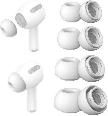 Zomei Silicone Ear Tips Set for Air Pods Multiple Sizes In The Ear Headphone Cushion(Pack of 4, White)