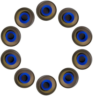 JAZX 10 Pcs Earbuds Rubber earphone tips replacement headphone ear cushion In The Ear Headphone Cushion(Pack of 10, Blue+Black)