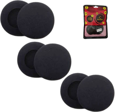 Crysendo Compatible with JABRA Evolve 30/20 UC/BIZ2400 Headset | 55mm Extra Thick Replacement Headphone Cushion Foam Sponge Ear Pads (55mm/5.5cm) (3 Pairs) 10MM Thick Over The Ear Headphone Cushion(Pack of 6, Black)