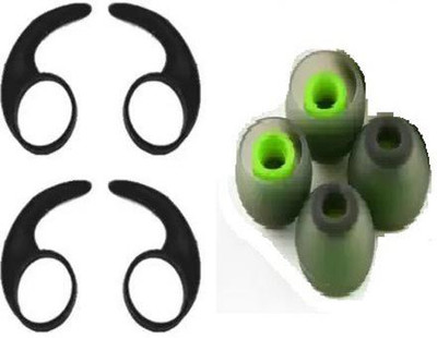 Somapa Silicone Eartips For Rockerz 255 (Pack Of 8 Green Black ) In The Ear Headphone Cushion(Pack of 8, Green, Black)