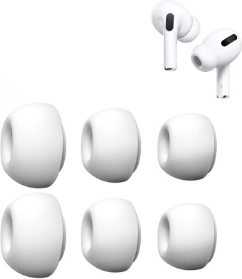 Crysendo Silicone Replacement Eartips For AirPods Pro(3 pairs)(Small + Medium + Large) In The Ear Headphone Cushion(Pack of 3, White)