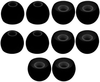 FwellT Earbuds tips for All earphones, Eartips In The Ear Headphone Cushion Model 33 In The Ear Headphone Cushion(Pack of 10, Black)