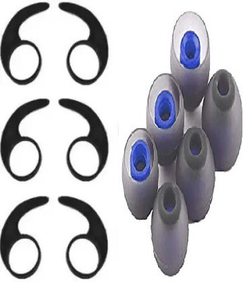 Somapa 12Pcs Earbuds Cover For Rocker 255 Pro Eartips Black And Blue In The Ear Headphone Cushion(Pack of 12, Blue, Black)