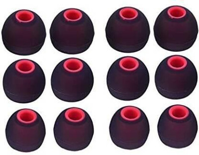 BUMTECH red 12 pcs es cover only for one plus es Silicone replacement In The Ear Headphone Cushion (Pack of 6, Red,Black) In The Ear Headphone Cushion(Pack of 6, Grey, Red)