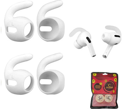 Crysendo Earbuds Cover + Ear Tips Compatible with AirPods Pro In The Ear Headphone Cushion(Pack of 1, White)