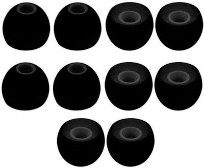 FwellT Earbuds tips for All earphones, Eartips In The Ear Headphone Cushion Model 27 In The Ear Headphone Cushion(Pack of 10, Black)
