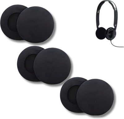 Crysendo Compatible with SENNHEISER 50mm|10mm Thick Replacement Headset Cushion(3 pairs) Over The Ear Headphone Cushion(Pack of 3, Black)