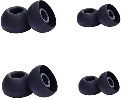 CUBES Soft Silicone Headphones Earbuds 08 Pcs In The Ear Headphone Cushion(Pack of 8, Black)