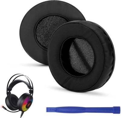 Crysendo 100MM Leather Cushion Compatible with Redgear Comet 7.1 Over The Ear Headphone Cushion