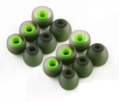 Somapa 12Pcs Soft Silicone Rubber Earbuds Replacement Eartips for Earphones Rubber Buds In The Ear Headphone Cushion(Pack of 12, Green, Grey)