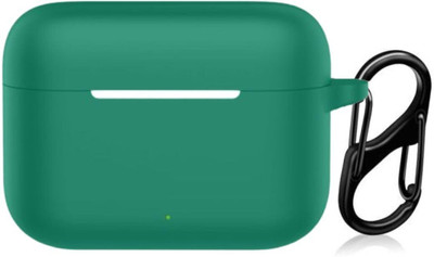 Leiox Silicone Press and Release Earbuds Case For Realme Buds T200 Case With Wipes(Green)