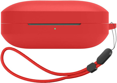 Anvique Silicone Press and Release Earbuds Case For Silicone Case Cover for Onepluss buds 3(Red With Lanyard)