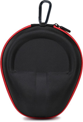 StealODeal Polyester Zipper Headphone Case For Universal(Black, Red)