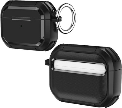 KHR Plastic Press and Release Headphone Pouch For Apple Airpods 3rd Generation(For AirPods 3rd Generation 2021 / AirPods 3 [Charging LED Indicate] Black)
